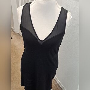 H & M Black Sleeveless Sheer Cutout Dress